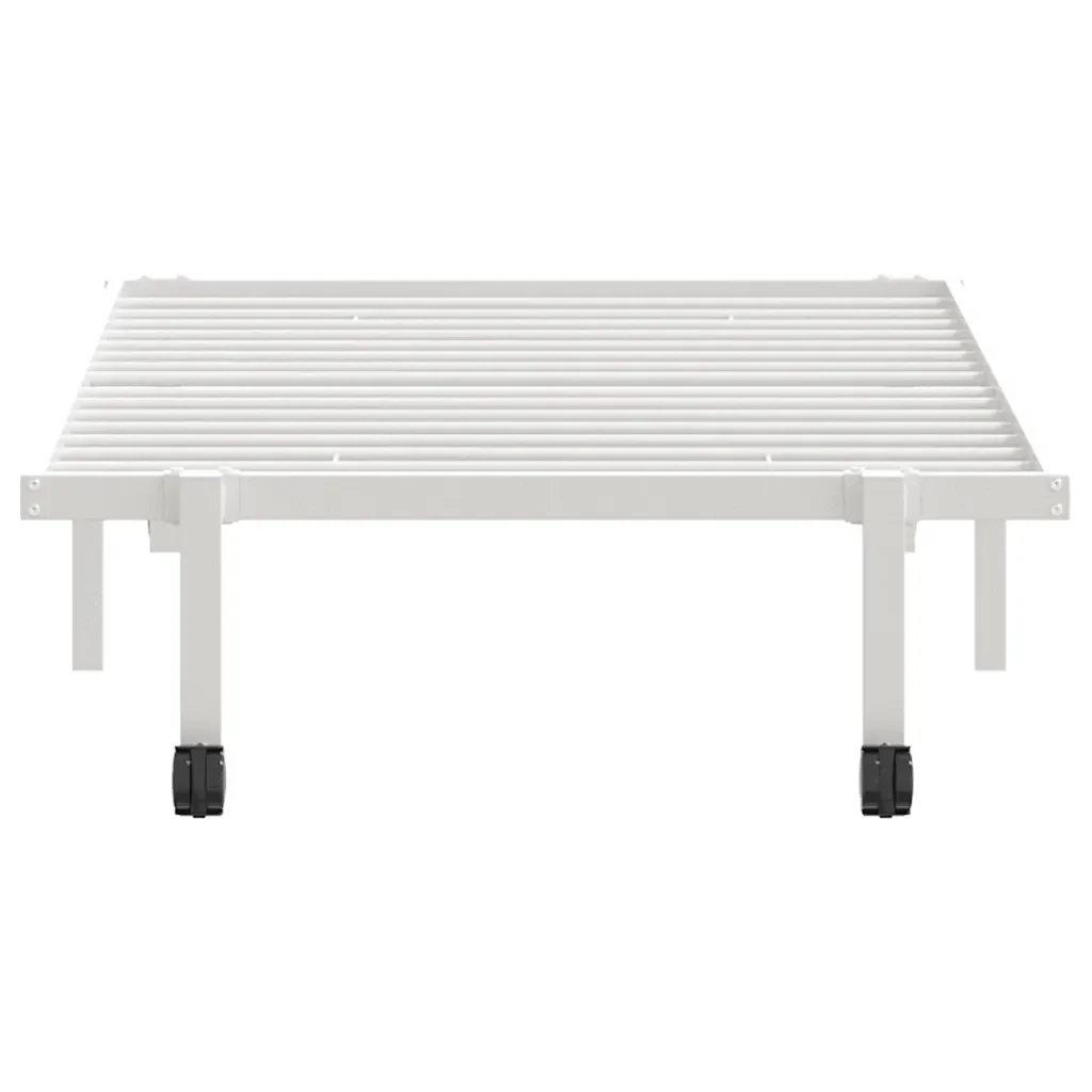 Letto singolo | Letto per adulti | Giroletto senza Materasso Pieghevole Bianco 90x190 cm Acciaio - Image 6