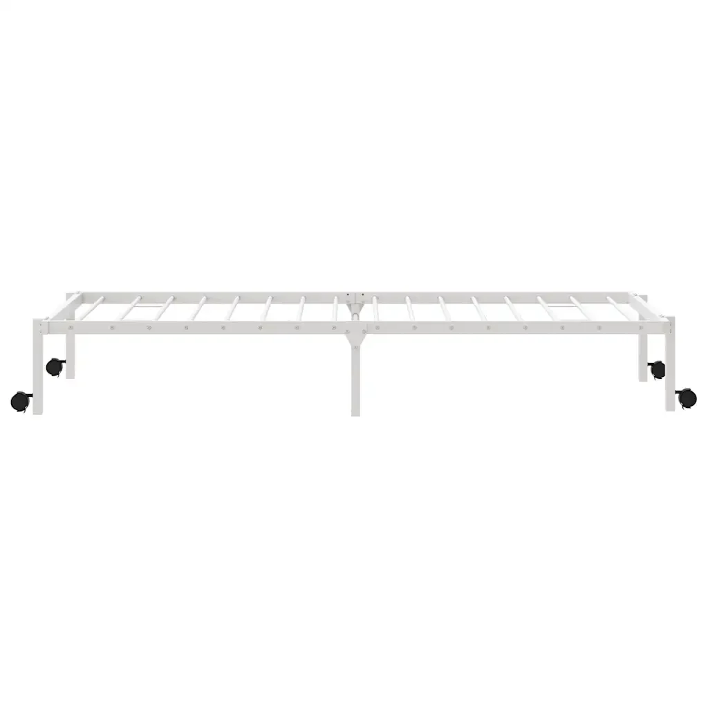 Letto singolo | Letto per adulti | Giroletto senza Materasso Pieghevole Bianco 90x190 cm Acciaio - Image 7
