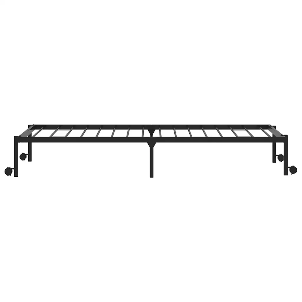 Letto singolo | Letto per adulti | Giroletto senza Materasso Pieghevole Nero 100x190 cm in Acciaio - Image 7