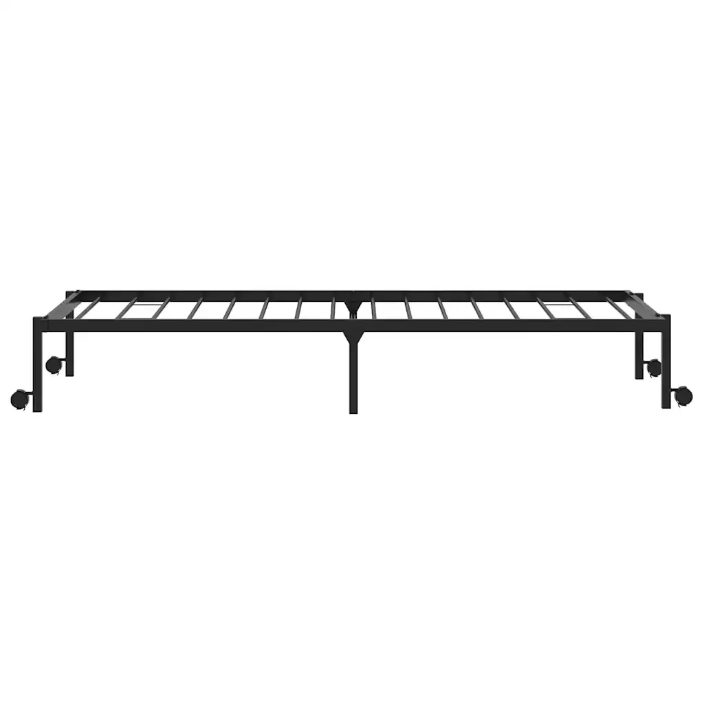 Letto singolo | Letto per adulti | Giroletto senza Materasso Pieghevole Nero 100x200 cm in Acciaio - Image 7