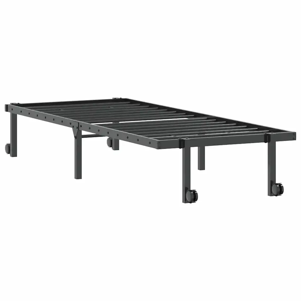 Letto singolo | Letto per adulti | Giroletto senza Materasso Pieghevole Nero 80x200 cm in Acciaio - Image 5