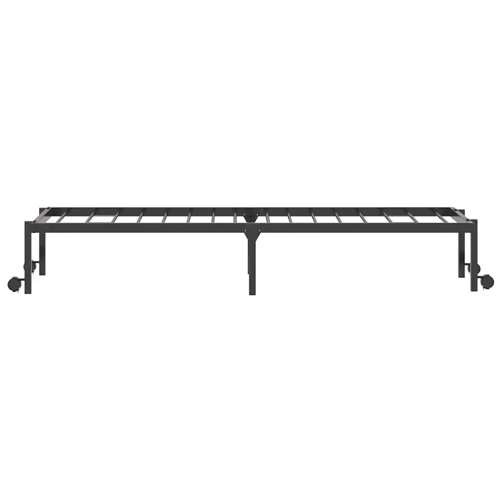 Letto singolo | Letto per adulti | Giroletto senza Materasso Pieghevole Nero 80x200 cm in Acciaio - Image 7