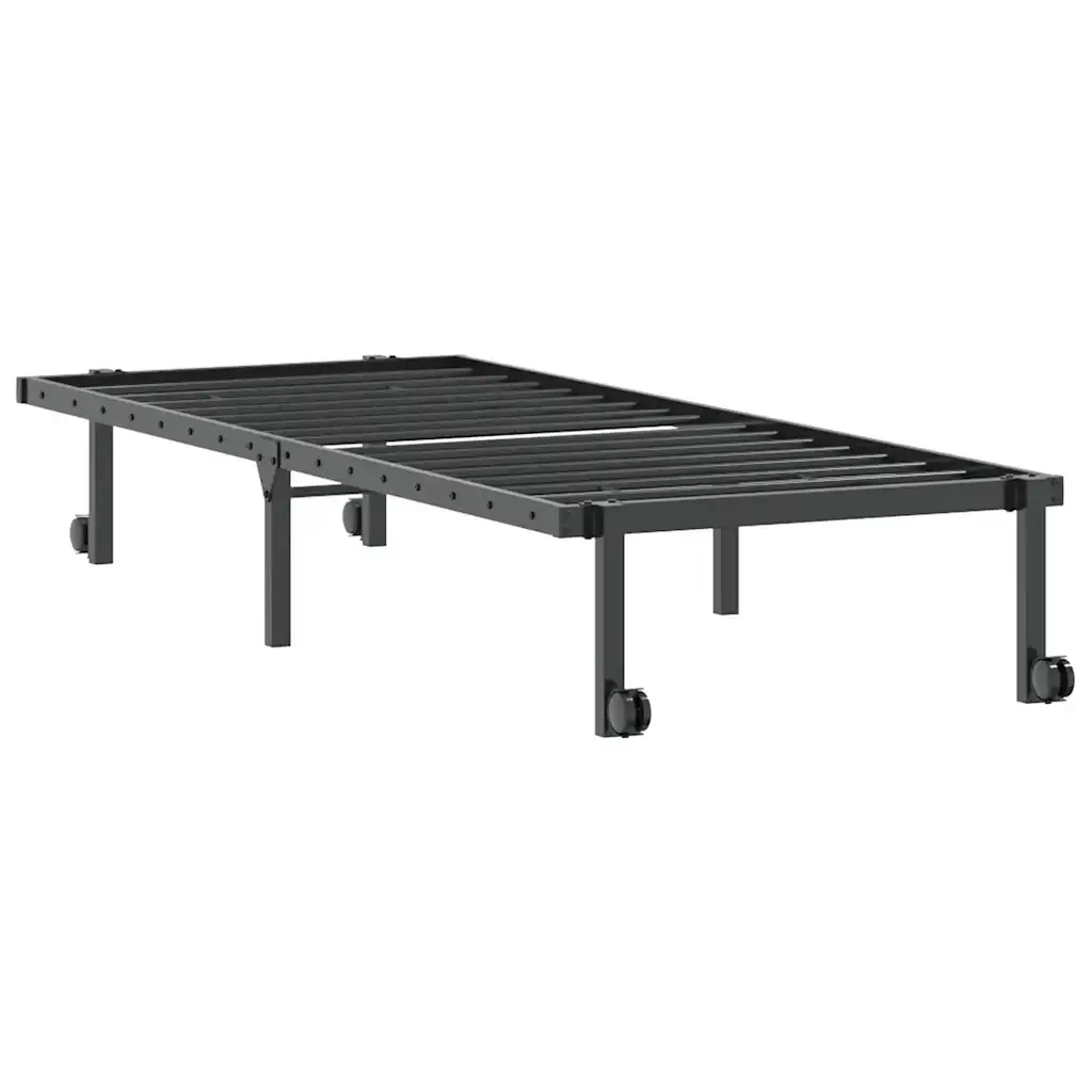 Letto singolo | Letto per adulti | Giroletto senza Materasso Pieghevole Nero 80x200 cm in Acciaio - Image 8
