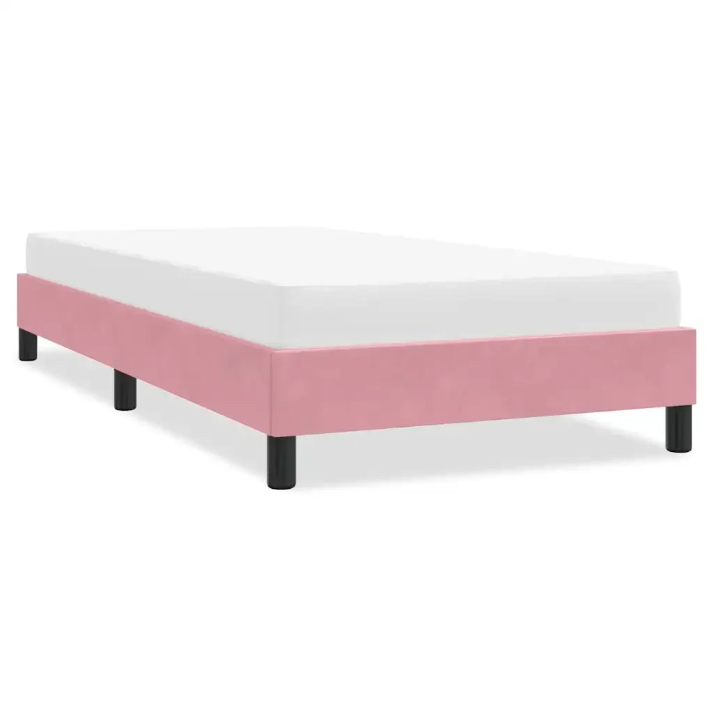 Letto singolo | Letto per adulti | Giroletto senza Materasso Rosa 100x210 cm in Velluto - Image 2