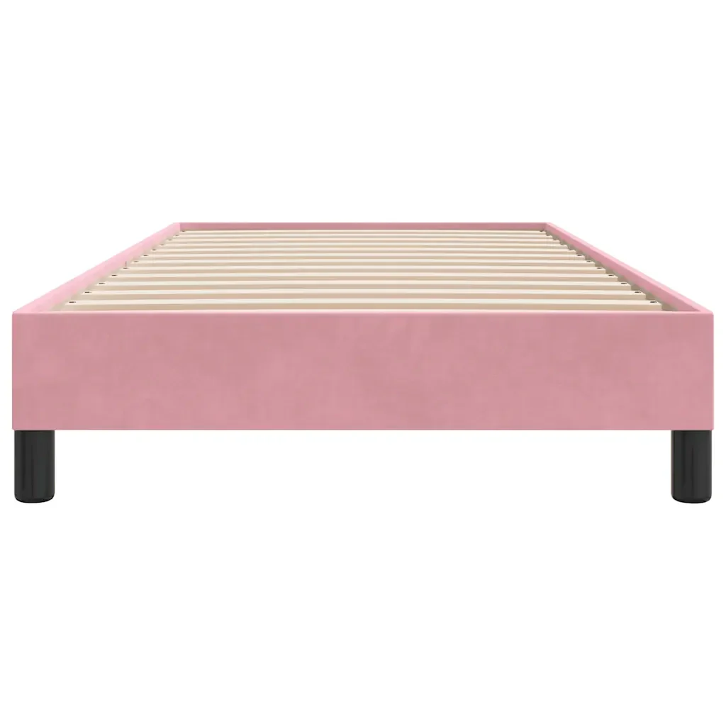 Letto singolo | Letto per adulti | Giroletto senza Materasso Rosa 100x220 cm Velluto - Image 5