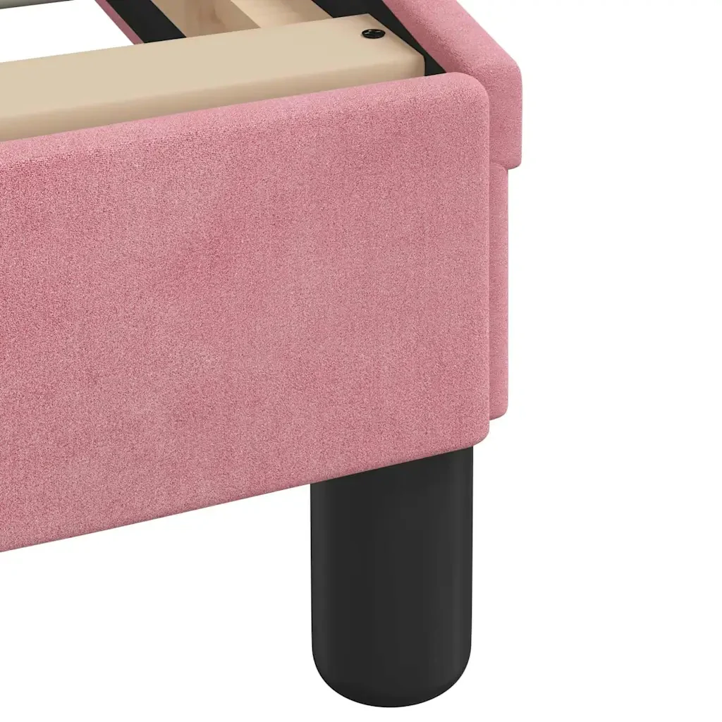 Letto singolo | Letto per adulti | Giroletto senza Materasso Rosa 80x200 cm in Velluto - Image 9
