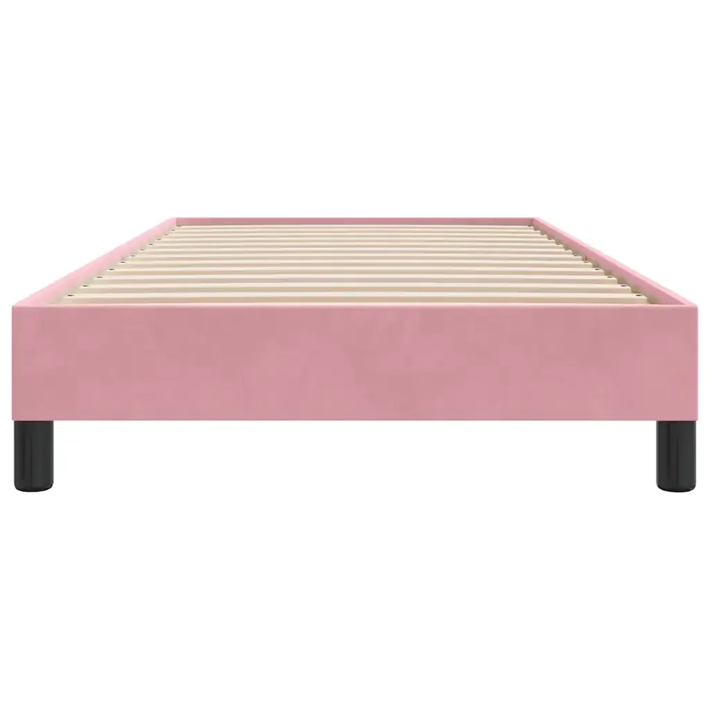 Letto singolo | Letto per adulti | Giroletto senza Materasso Rosa 90x220 cm Velluto - Image 5
