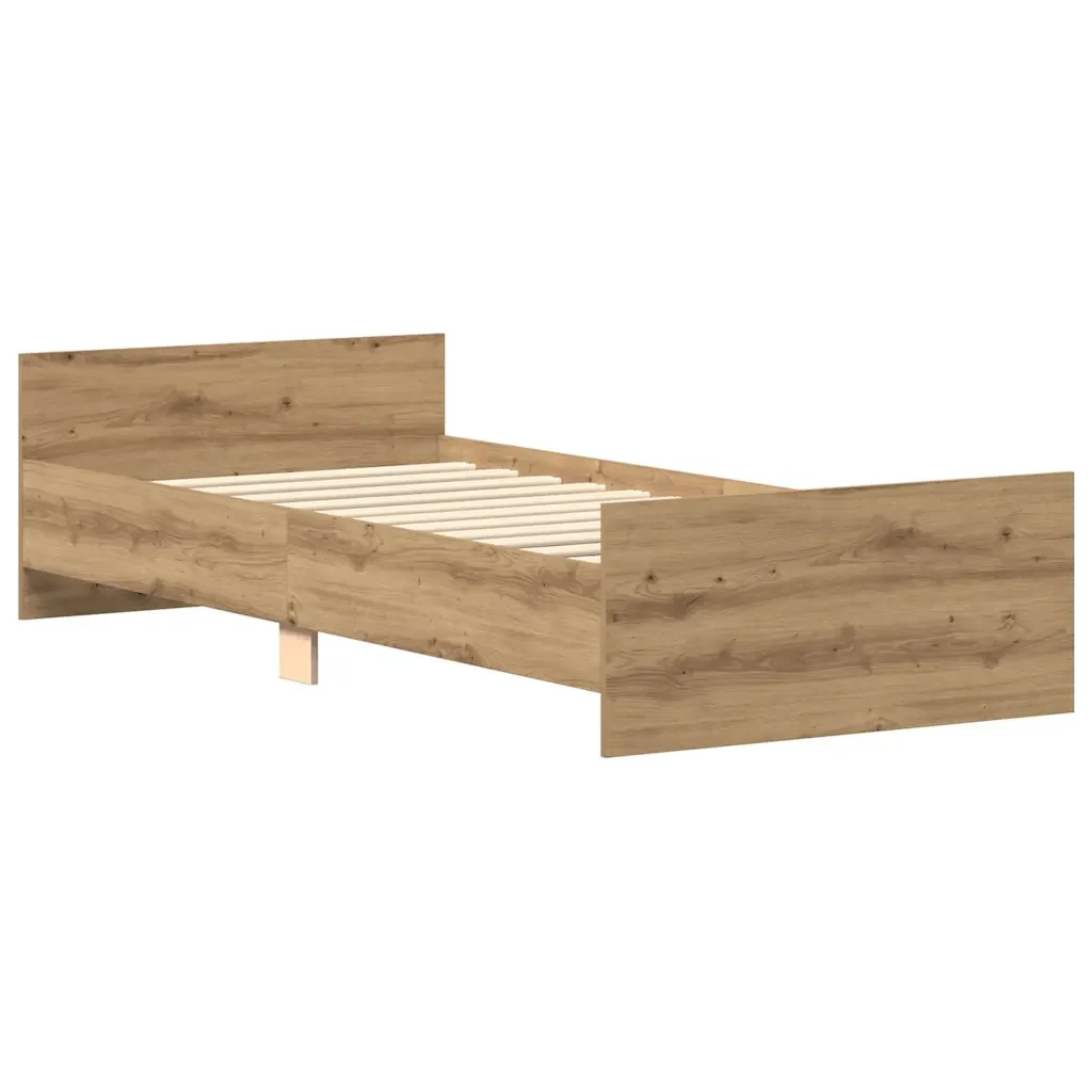 Letto singolo | Letto per adulti | Giroletto senza Materasso Rovere Artigianale 100x200cm - Image 4