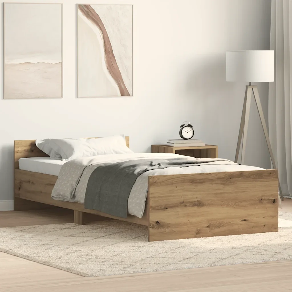 Letto singolo | Letto per adulti | Giroletto senza Materasso Rovere Artigianale 75x190 cm - Image 2
