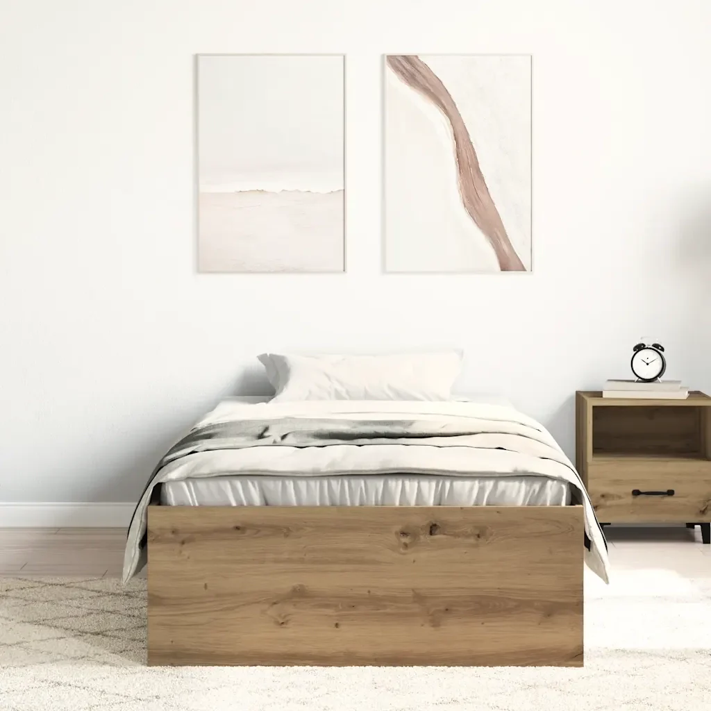 Letto singolo | Letto per adulti | Giroletto senza Materasso Rovere Artigianale 75x190 cm - Image 4