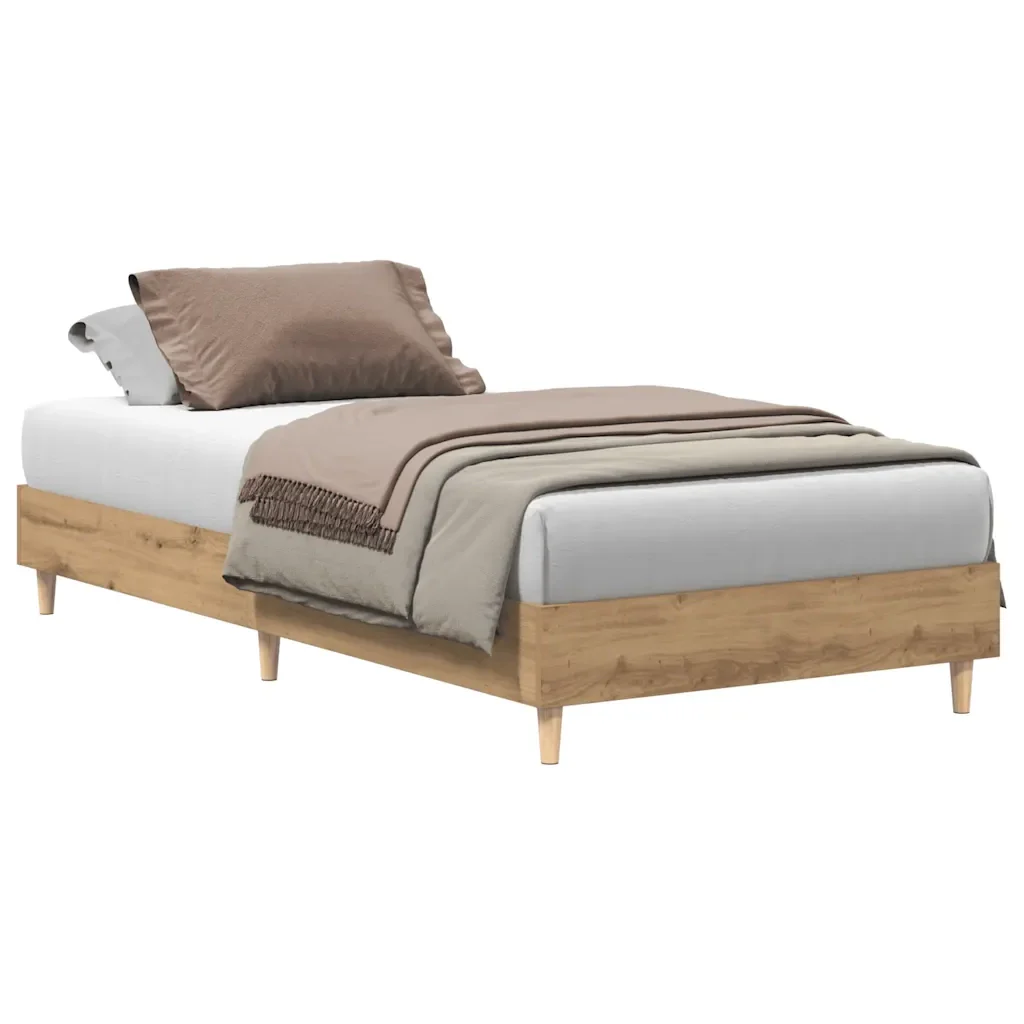 Letto singolo | Letto per adulti | Giroletto senza Materasso Rovere Artigianale 90x190 cm