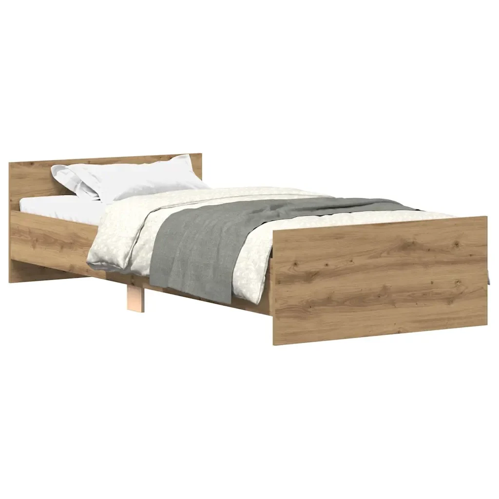 Letto singolo | Letto per adulti | Giroletto senza Materasso Rovere Artigianale 90x190cm