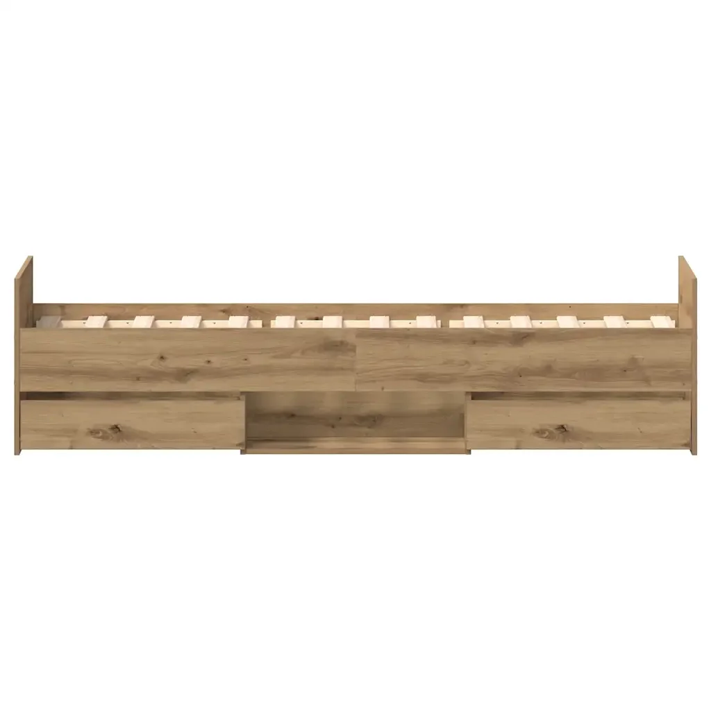 Letto singolo | Letto per adulti | Giroletto senza Materasso Rovere Artigianale 90x190cm - Image 7