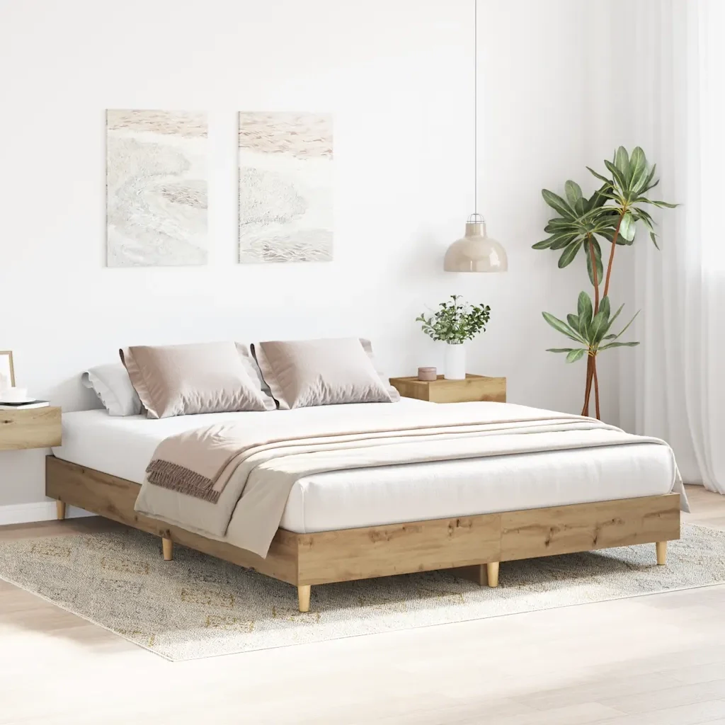 Letto singolo | Letto per adulti | Giroletto senza Materasso Rovere Artigianale 90x200 cm - Image 3