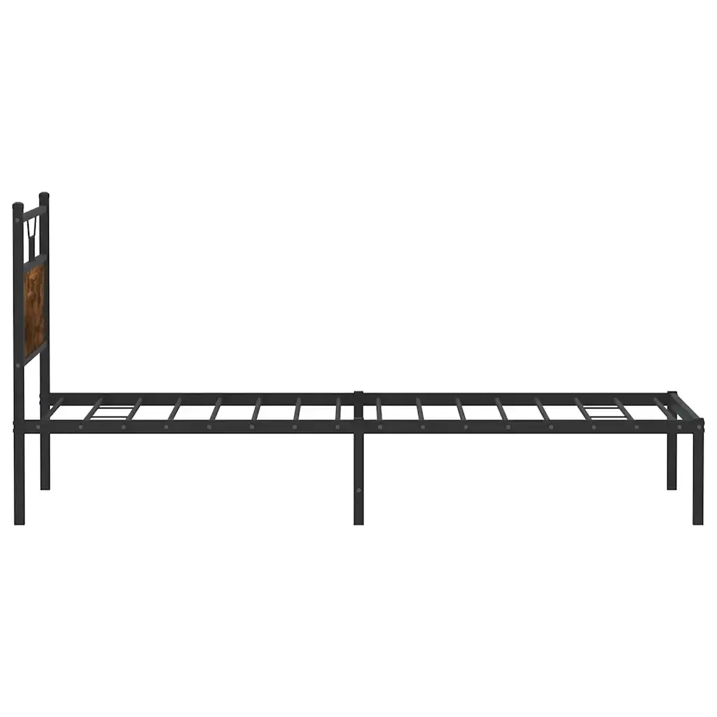 Letto singolo | Letto per adulti | Giroletto senza Materasso Rovere Fumo 100x190 cm in Truciolato - Image 7