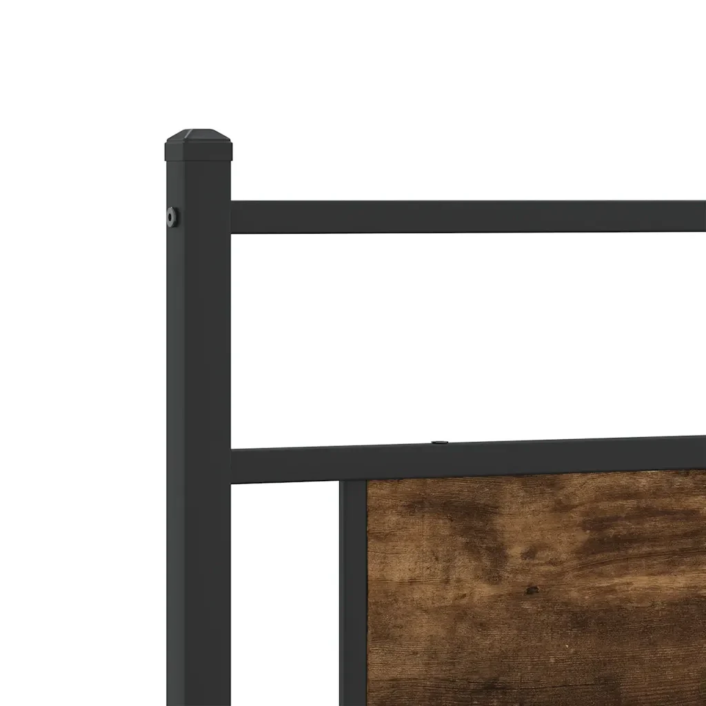 Letto singolo | Letto per adulti | Giroletto senza Materasso Rovere Fumo 100x190 cm in Truciolato - Image 9