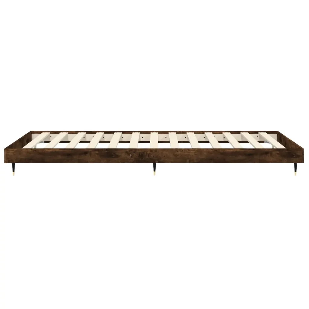 Letto singolo | Letto per adulti | Giroletto senza Materasso Rovere Fumo 100x200 cm in Truciolato - Image 7