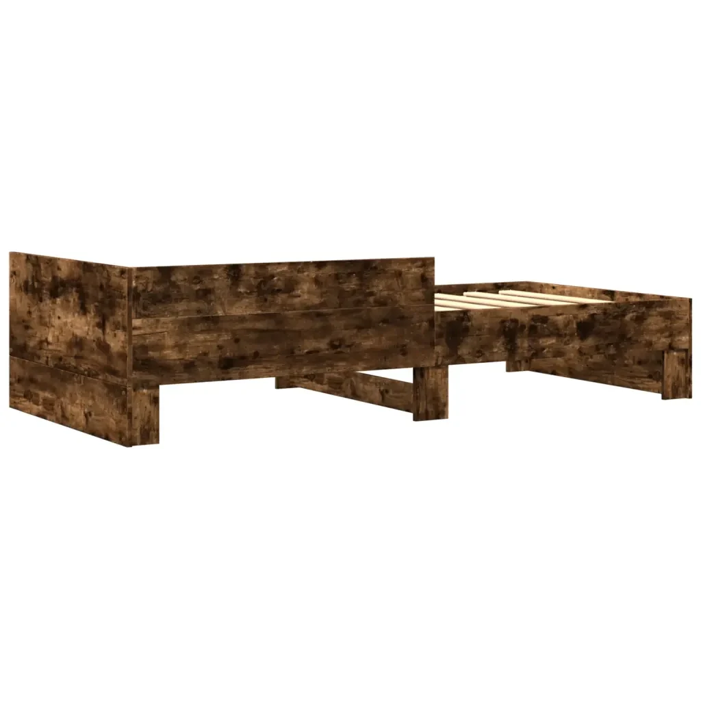 Letto singolo | Letto per adulti | Giroletto senza Materasso Rovere Fumo 100x200 cm in Truciolato - Image 6