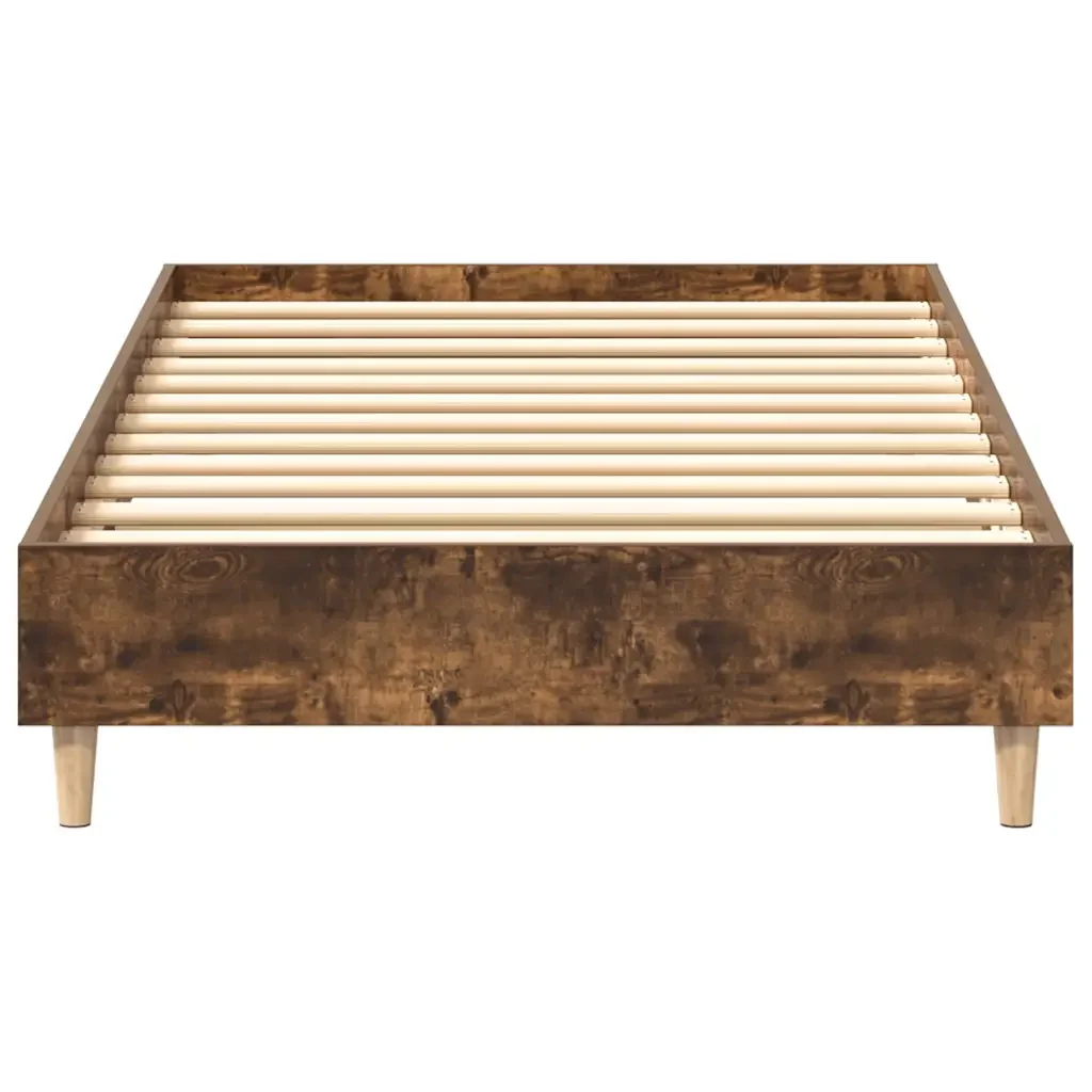 Letto singolo | Letto per adulti | Giroletto senza Materasso Rovere Fumo 100x200 cm in Truciolato - Image 5