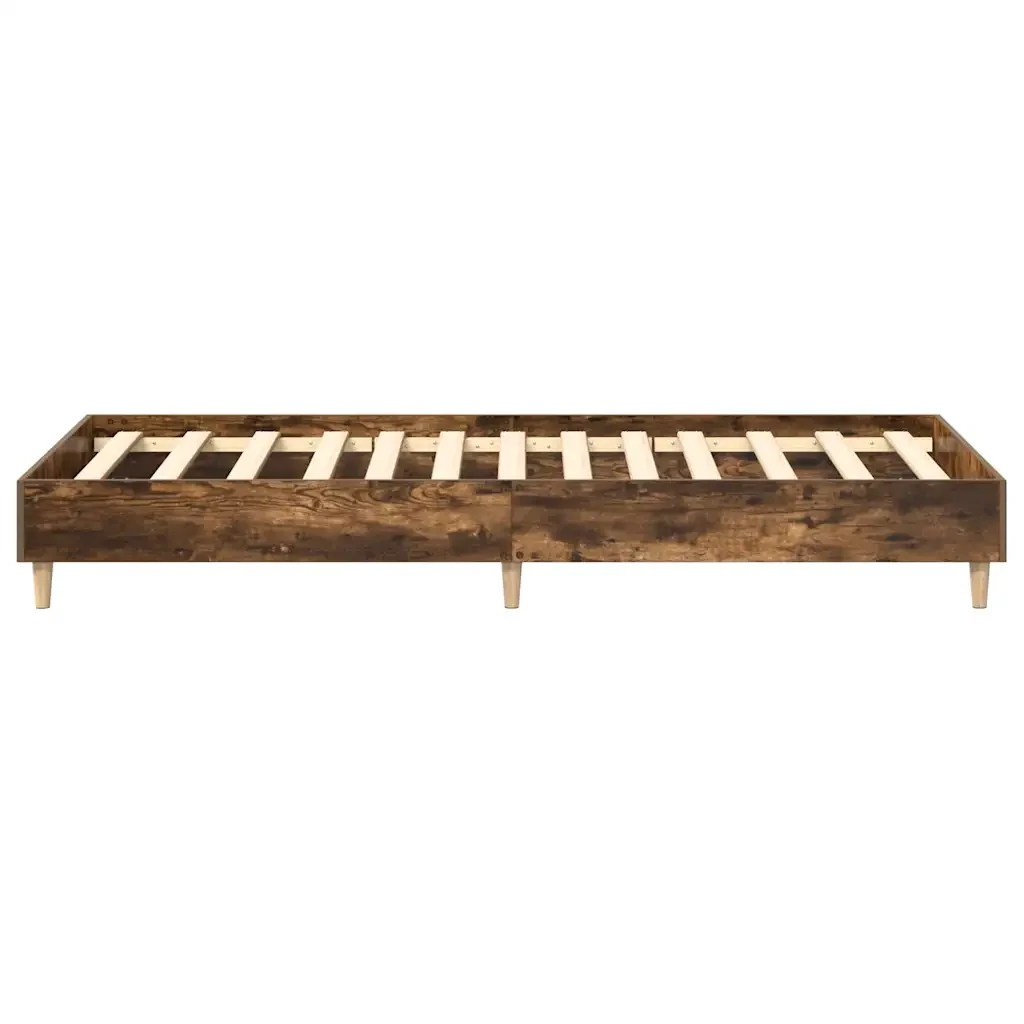 Letto singolo | Letto per adulti | Giroletto senza Materasso Rovere Fumo 100x200 cm in Truciolato - Image 6