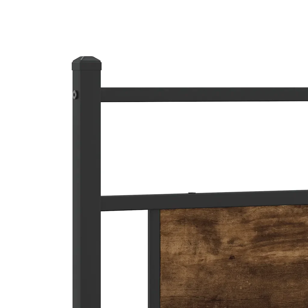 Letto singolo | Letto per adulti | Giroletto senza Materasso Rovere Fumo 100x200 cm in Truciolato - Image 9