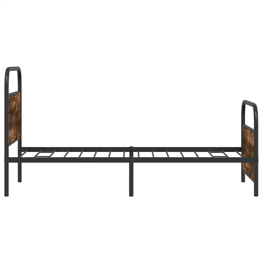 Letto singolo | Letto per adulti | Giroletto senza Materasso Rovere Fumo 107x203 cm in Truciolato - Image 6