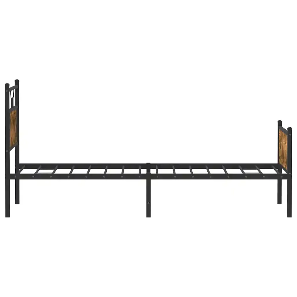 Letto singolo | Letto per adulti | Giroletto senza Materasso Rovere Fumo 75x190 cm in Truciolato - Image 7