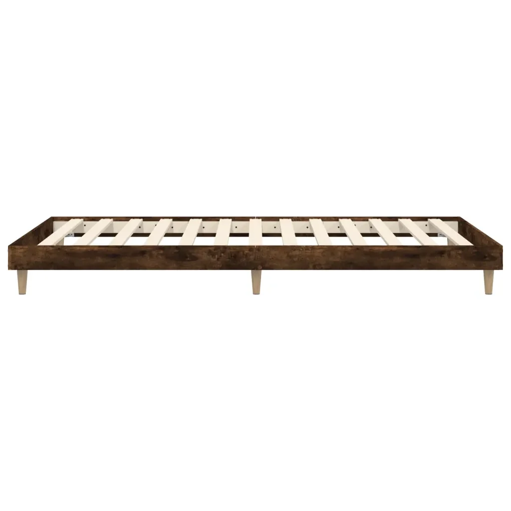 Letto singolo | Letto per adulti | Giroletto senza Materasso Rovere Fumo 75x190 cm in Truciolato - Image 7