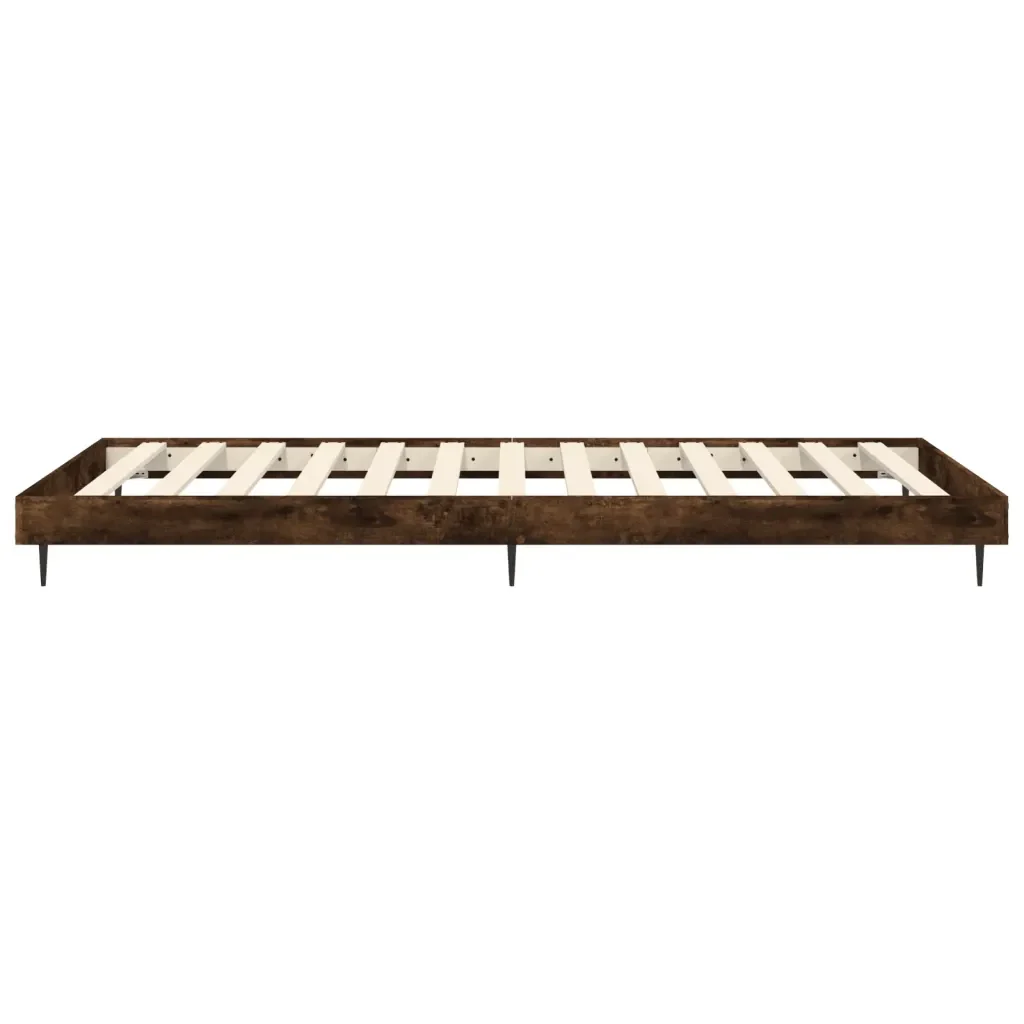 Letto singolo | Letto per adulti | Giroletto senza Materasso Rovere Fumo 75x190 cm in Truciolato - Image 7