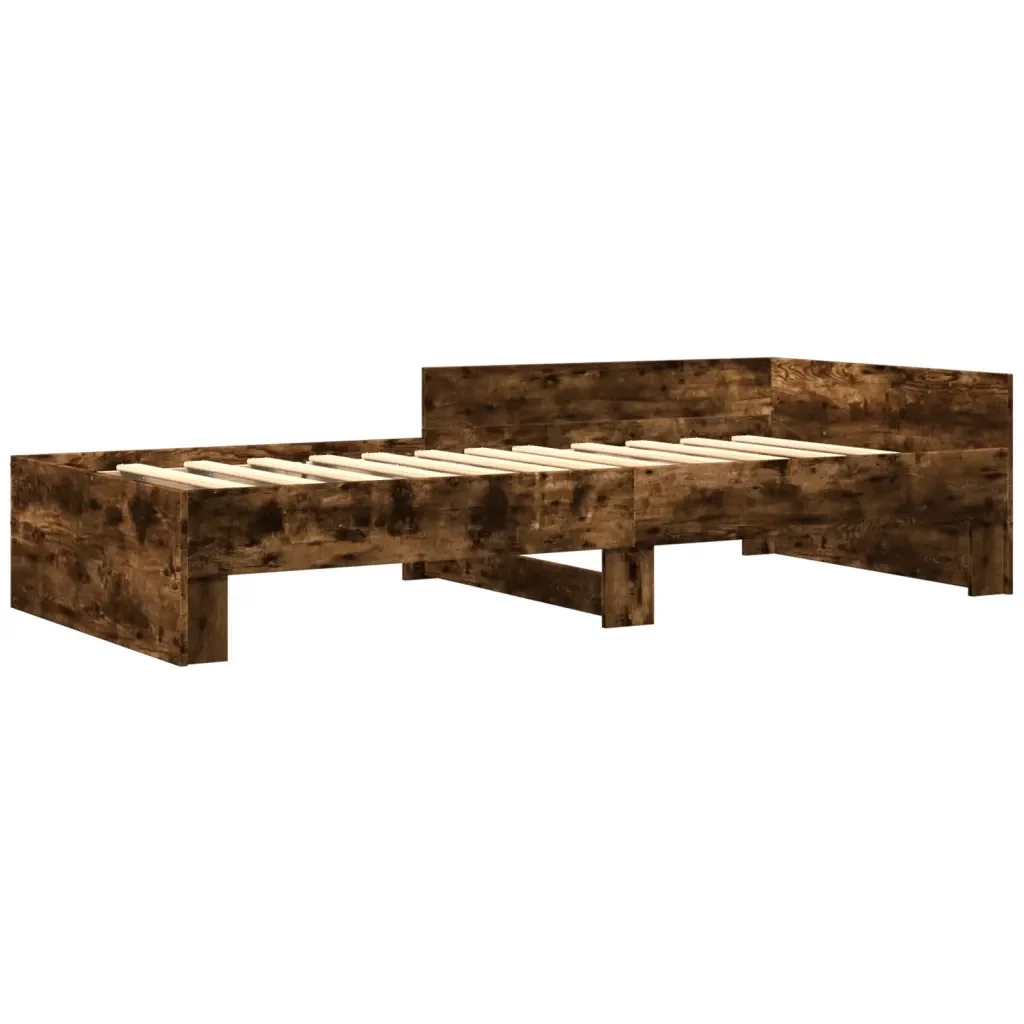 Letto singolo | Letto per adulti | Giroletto senza Materasso Rovere Fumo 75x190 cm in Truciolato - Image 3