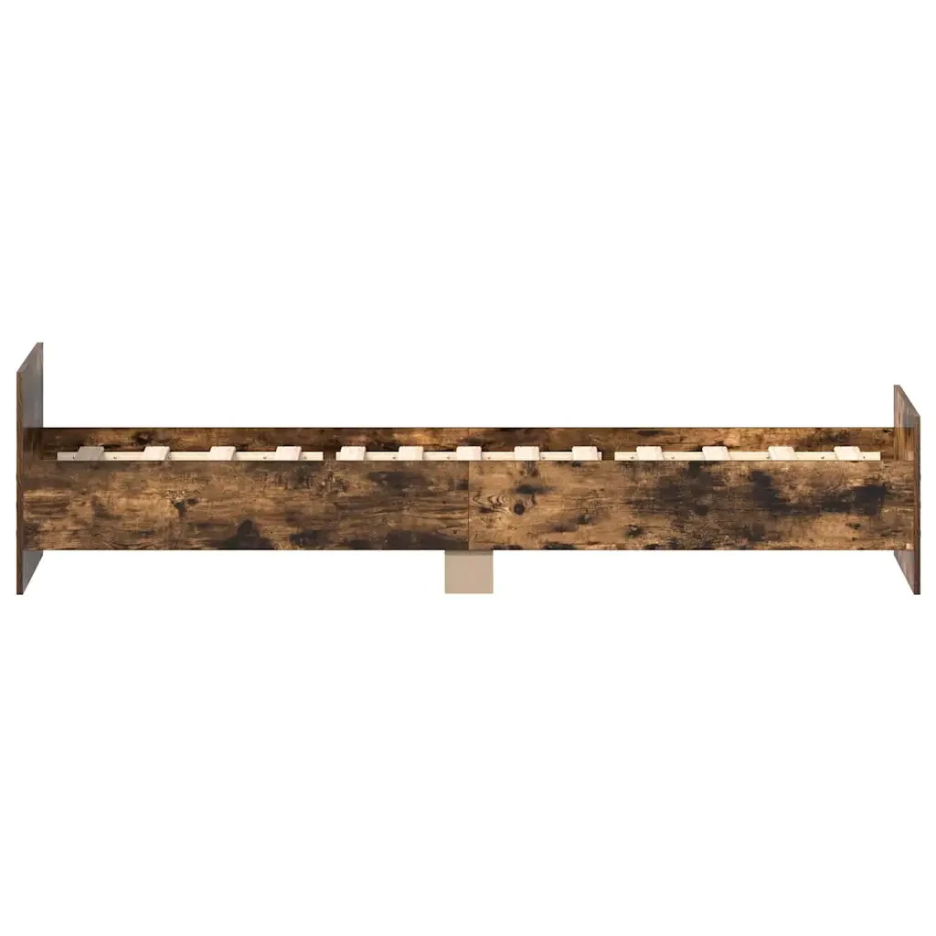 Letto singolo | Letto per adulti | Giroletto senza Materasso Rovere Fumo 75x190 cm in Truciolato - Image 8