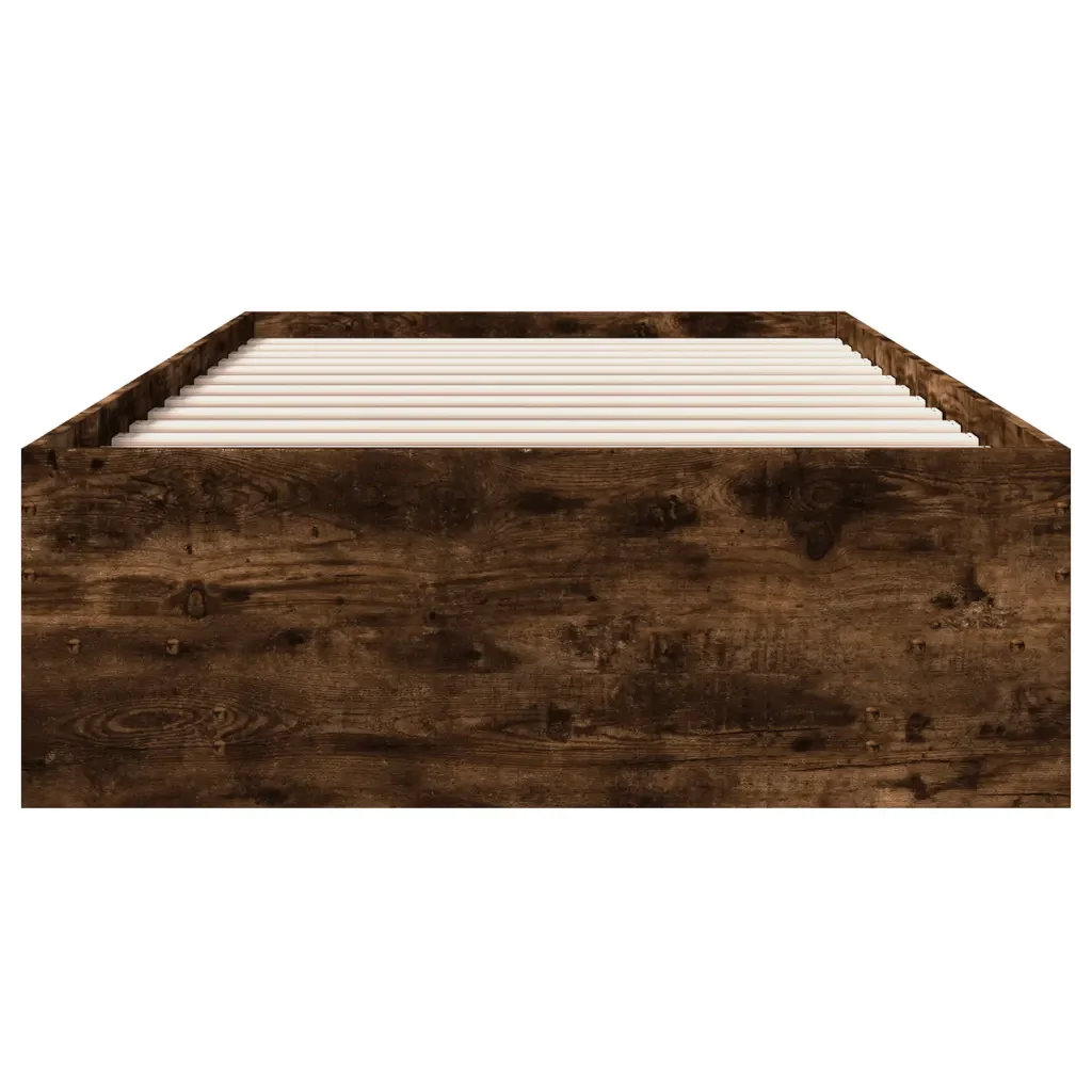 Letto singolo | Letto per adulti | Giroletto senza Materasso Rovere Fumo 75x190 cm in Truciolato - Image 5