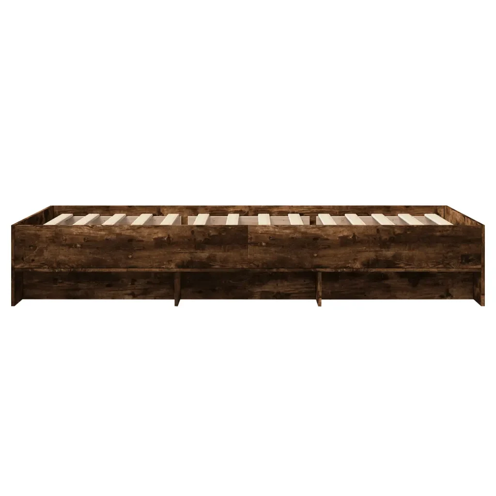 Letto singolo | Letto per adulti | Giroletto senza Materasso Rovere Fumo 75x190 cm in Truciolato - Image 6