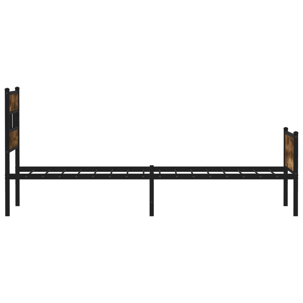 Letto singolo | Letto per adulti | Giroletto senza Materasso Rovere Fumo 75x190 cm in Truciolato - Image 5