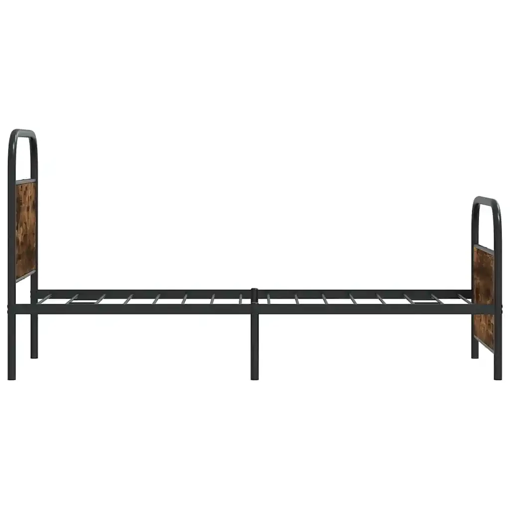 Letto singolo | Letto per adulti | Giroletto senza Materasso Rovere Fumo 75x190 cm in Truciolato - Image 6