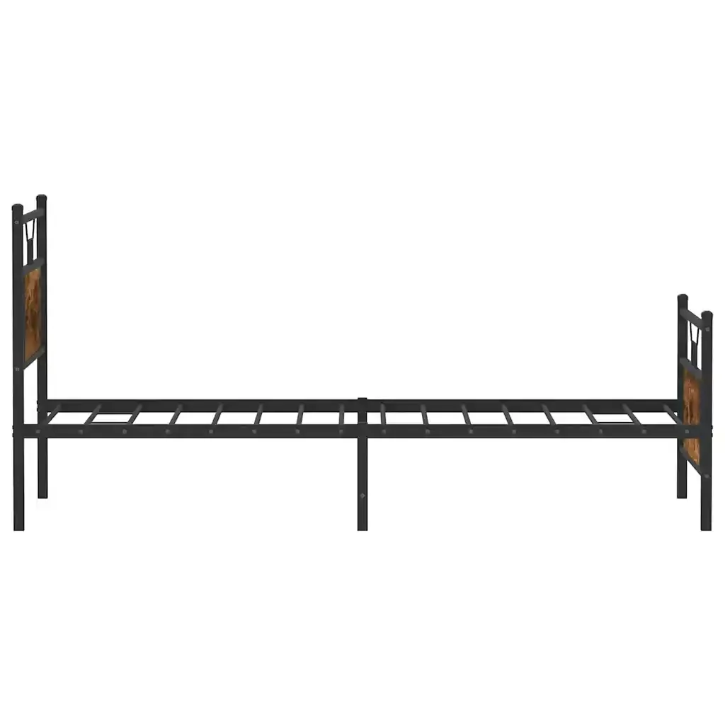 Letto singolo | Letto per adulti | Giroletto senza Materasso Rovere Fumo 75x190 cm in Truciolato - Image 7