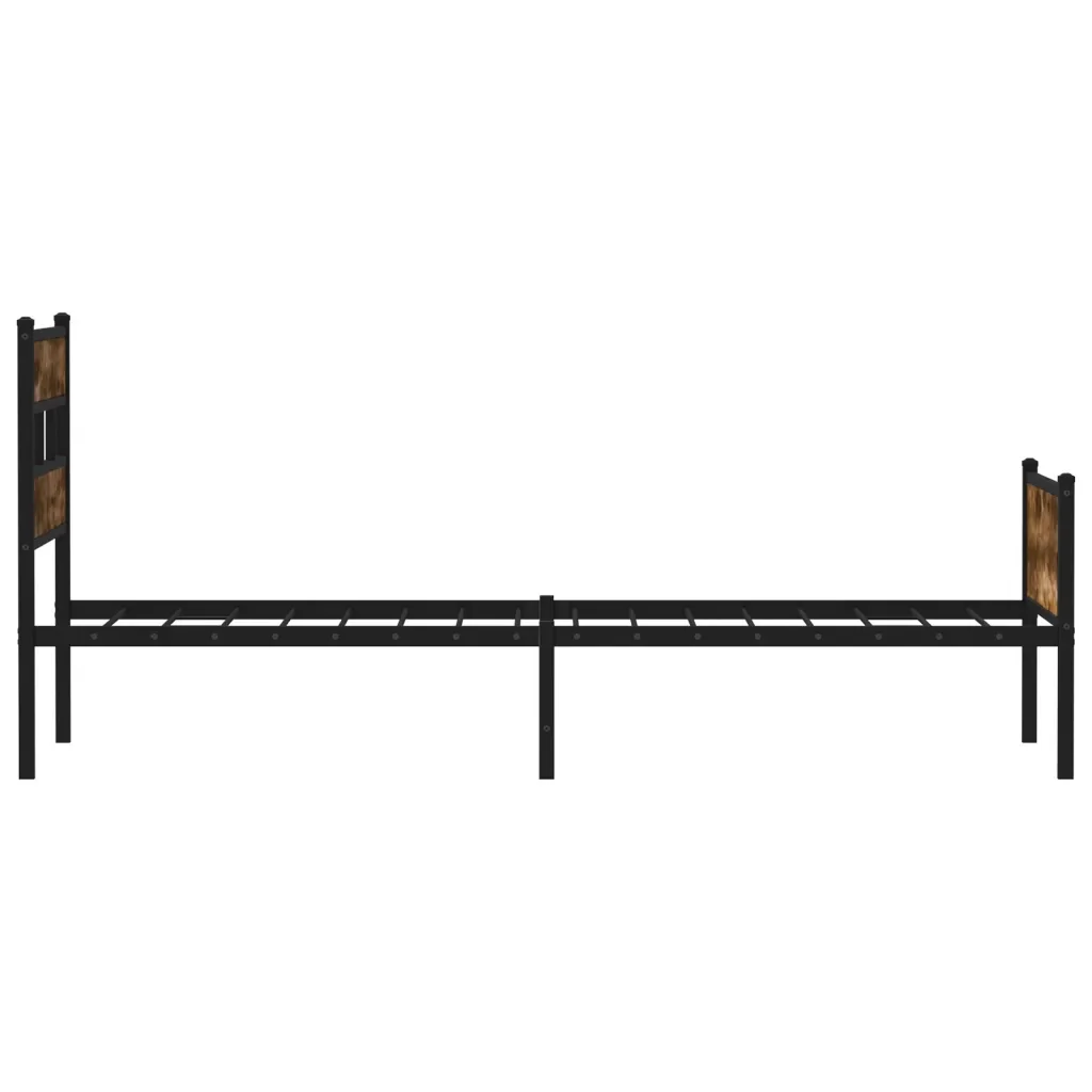 Letto singolo | Letto per adulti | Giroletto senza Materasso Rovere Fumo 80x200 cm in Truciolato - Image 5