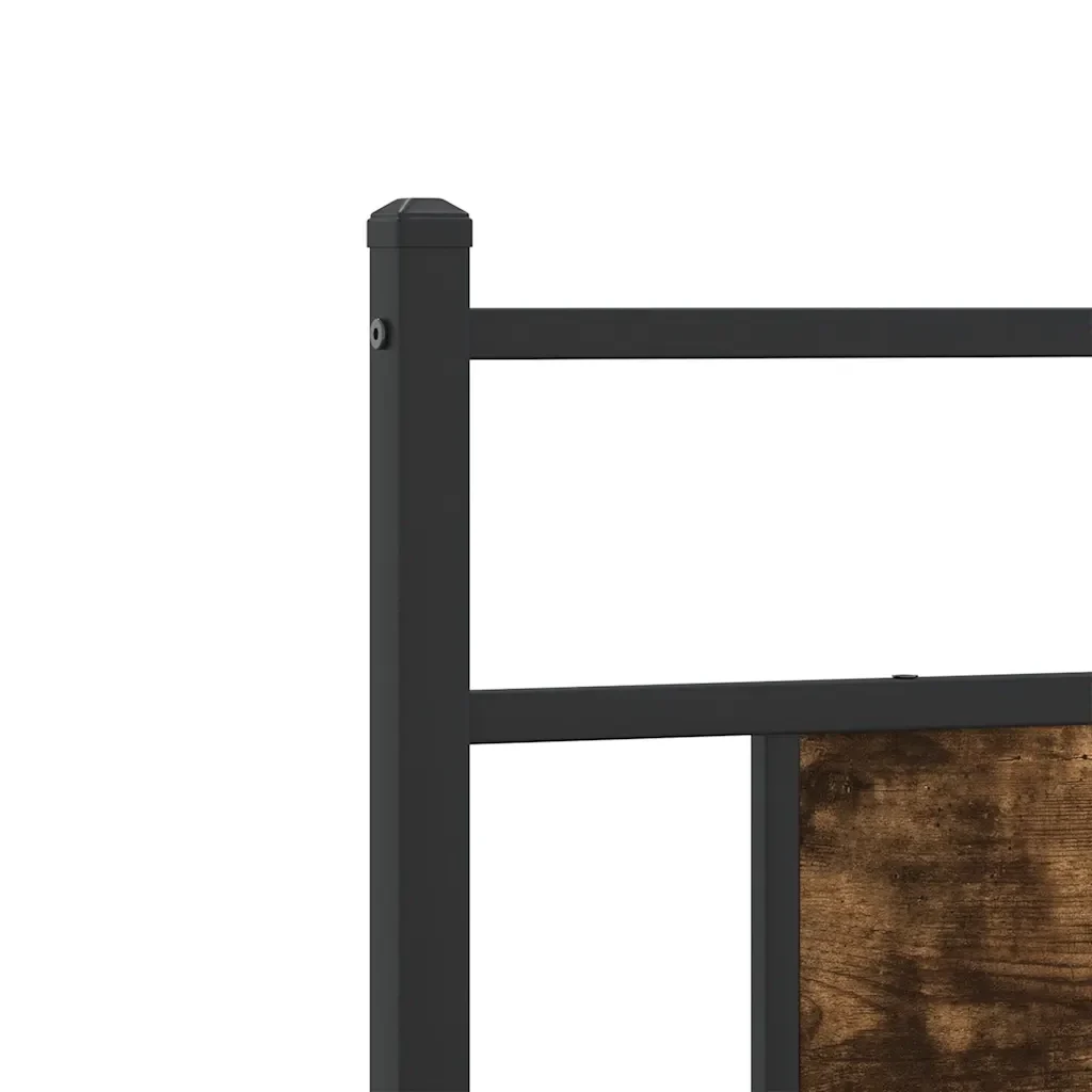 Letto singolo | Letto per adulti | Giroletto senza Materasso Rovere Fumo 80x200 cm in Truciolato - Image 9