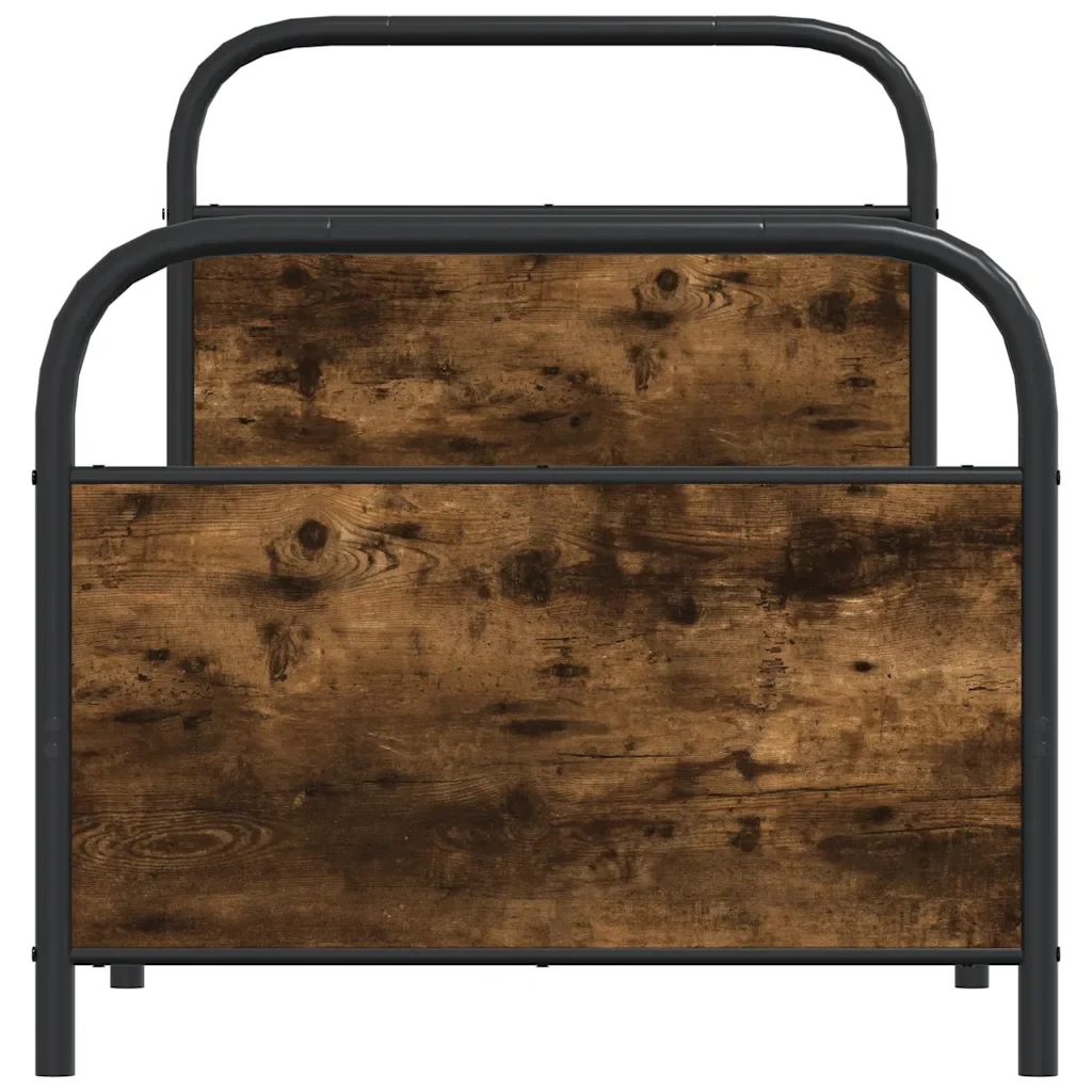 Letto singolo | Letto per adulti | Giroletto senza Materasso Rovere Fumo 80x200 cm in Truciolato - Image 5