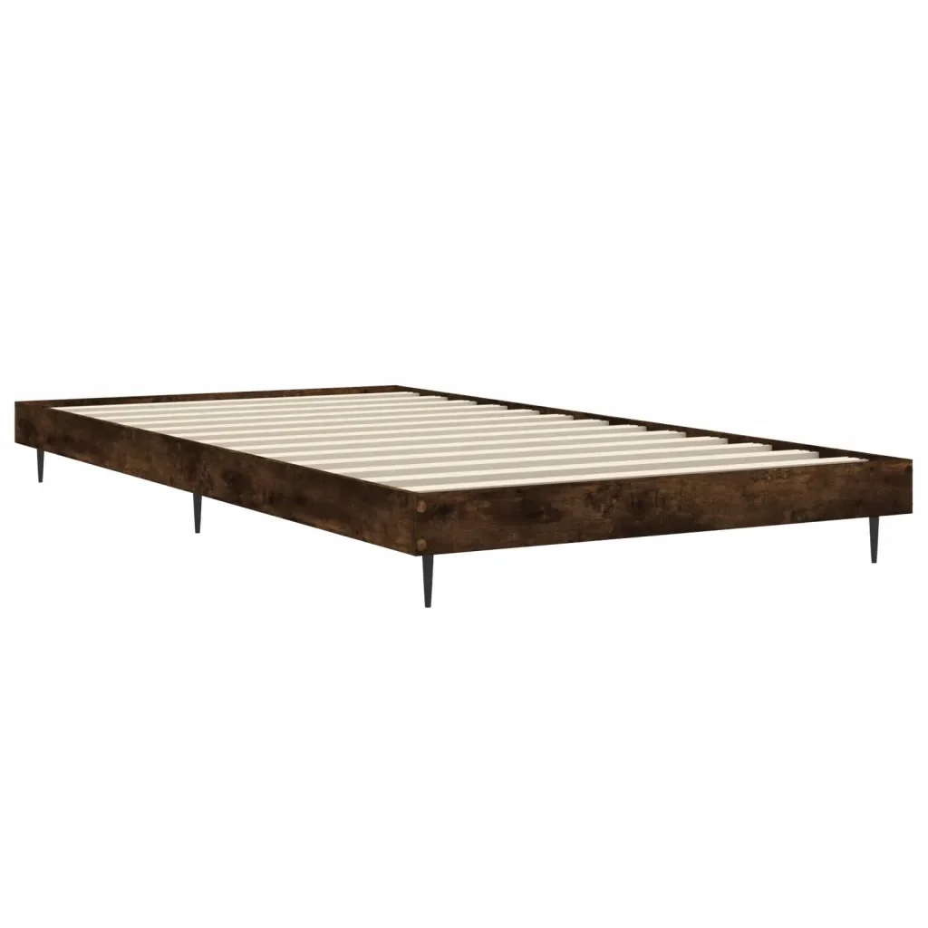 Letto singolo | Letto per adulti | Giroletto senza Materasso Rovere Fumo 90x190 cm in Truciolato - Image 5