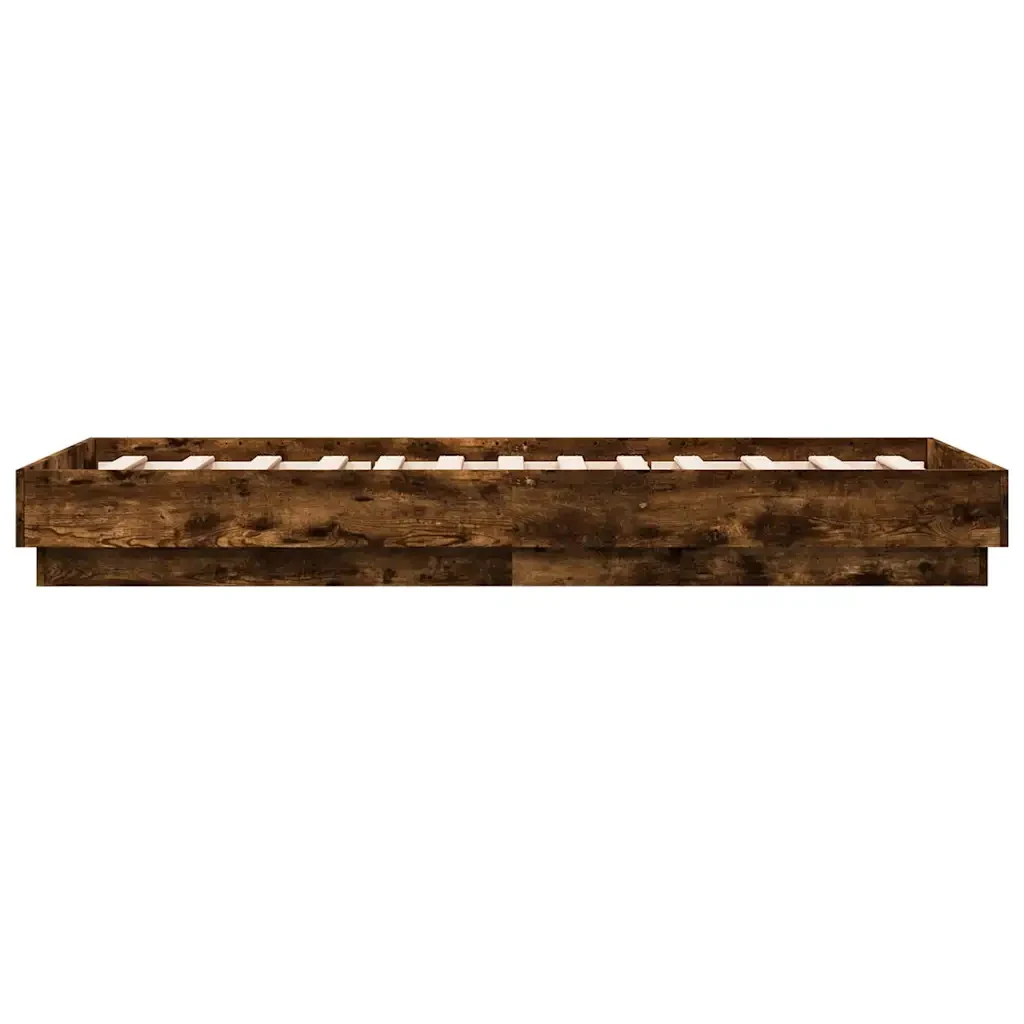Letto singolo | Letto per adulti | Giroletto senza Materasso Rovere Fumo 90x190 cm in Truciolato - Image 5