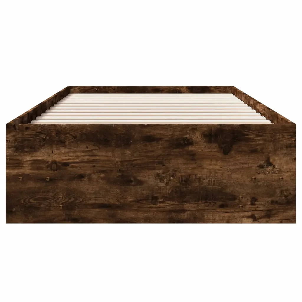 Letto singolo | Letto per adulti | Giroletto senza Materasso Rovere Fumo 90x190 cm in Truciolato - Image 5
