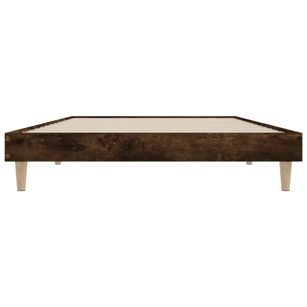 Letto singolo | Letto per adulti | Giroletto senza Materasso Rovere Fumo 90x200 cm in Truciolato - Image 6