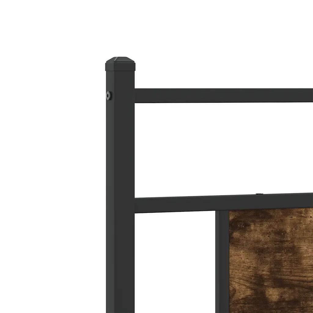 Letto singolo | Letto per adulti | Giroletto senza Materasso Rovere Fumo 90x200 cm in Truciolato - Image 9