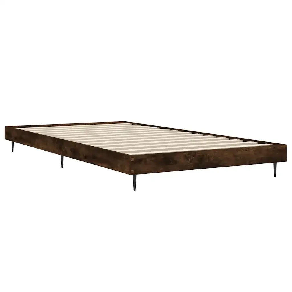 Letto singolo | Letto per adulti | Giroletto senza Materasso Rovere Fumo 90x200 cm in Truciolato - Image 5