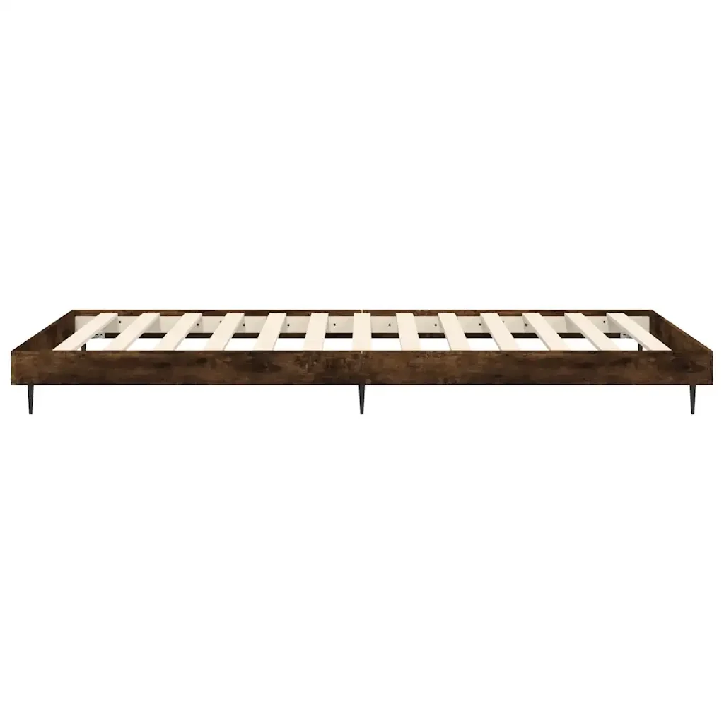 Letto singolo | Letto per adulti | Giroletto senza Materasso Rovere Fumo 90x200 cm in Truciolato - Image 7