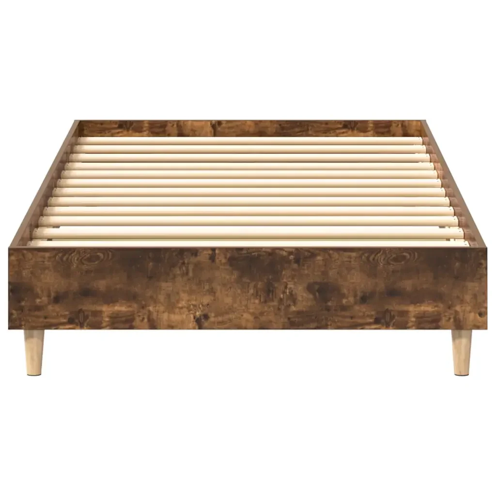 Letto singolo | Letto per adulti | Giroletto senza Materasso Rovere Fumo 90x200 cm in Truciolato - Image 5