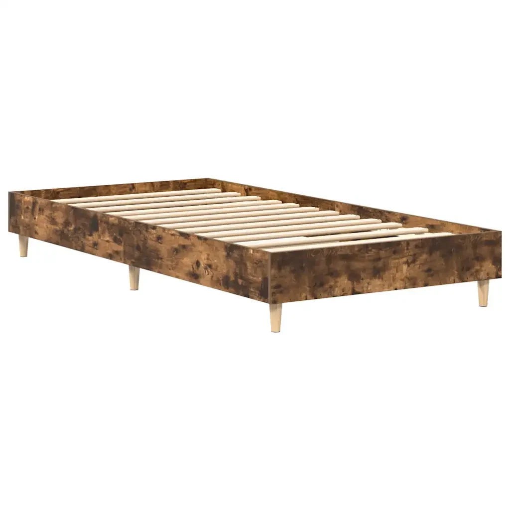 Letto singolo | Letto per adulti | Giroletto senza Materasso Rovere Fumo 90x200 cm in Truciolato - Image 7