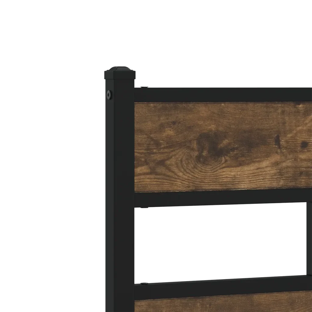 Letto singolo | Letto per adulti | Giroletto senza Materasso Rovere Fumo 90x200 cm in Truciolato - Image 8