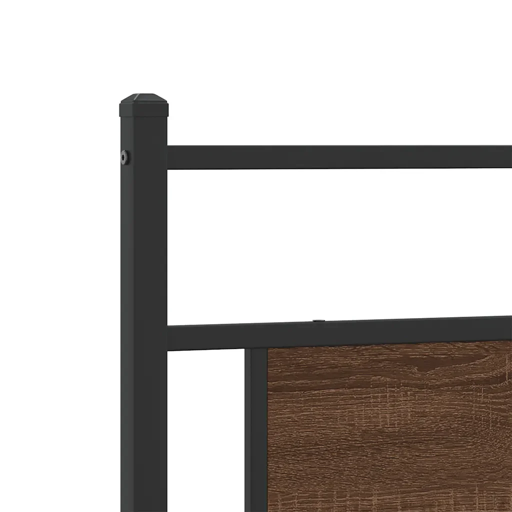 Letto singolo | Letto per adulti | Giroletto senza Materasso Rovere Marrone 100x190 cm Truciolato - Image 9
